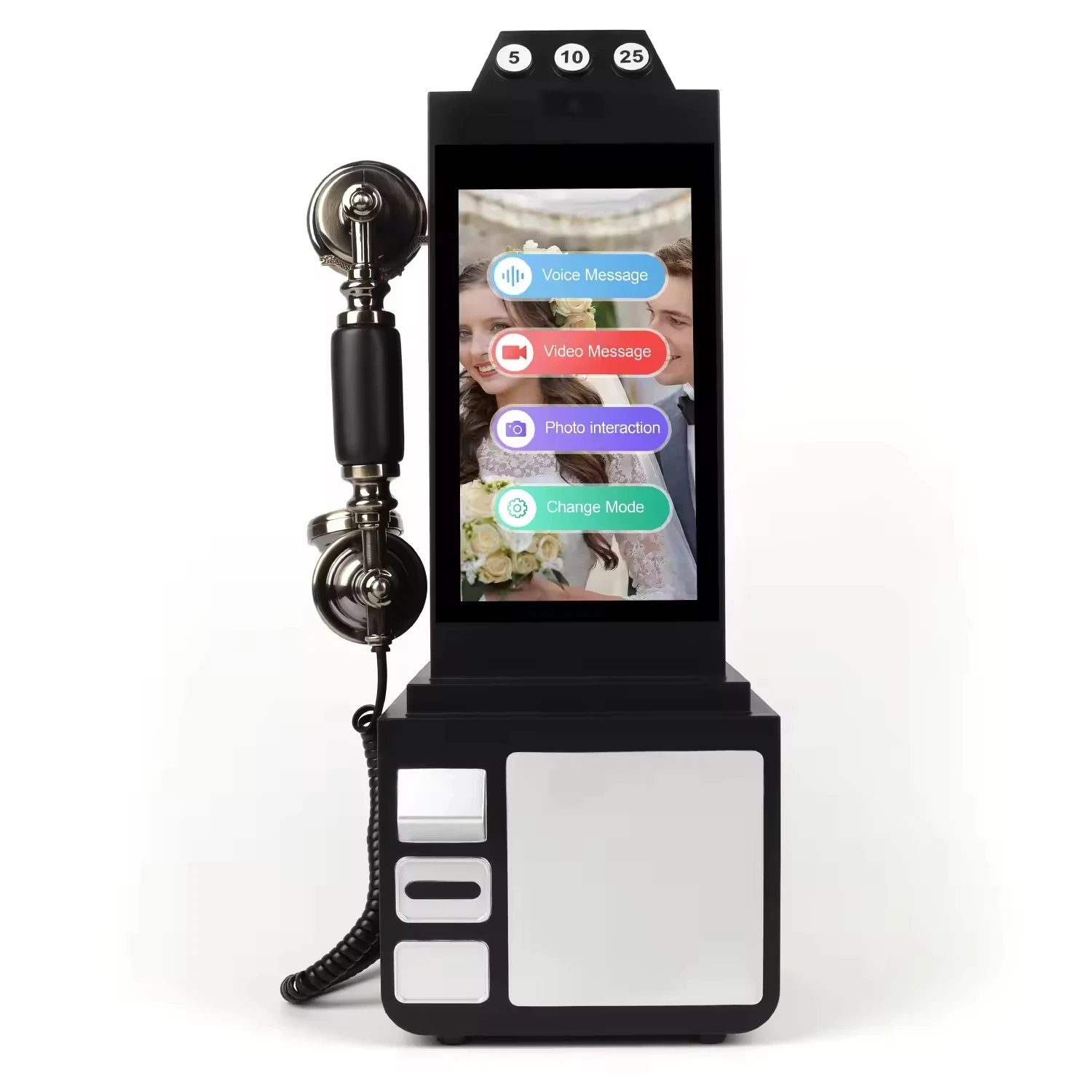 

&c SPRING PLANTING Touch-screen Audio&Video Guestbook 64GB Phone Recorder Video Guestbook for Wedding Telephone Booth