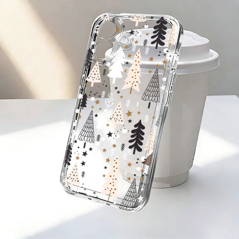 Winter Snowflake Christmas Tree Clear Phone Case For iPhone 17 16 18 Pro Max 15 14 13 12 11 X XS XR 7 8 Plus 16E Air Soft Cover - view 4