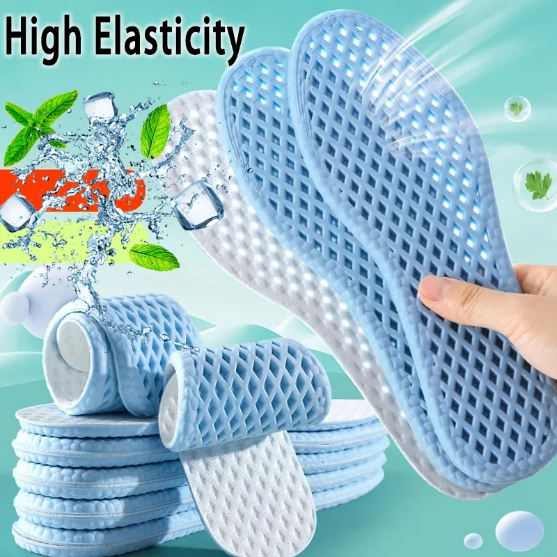Latex Super Soft Insoles Summer Sweat Absorb Deodorization Insole Elastic Shoes Sandal Breathable Pads Sport Thin Insert Cushion image 3