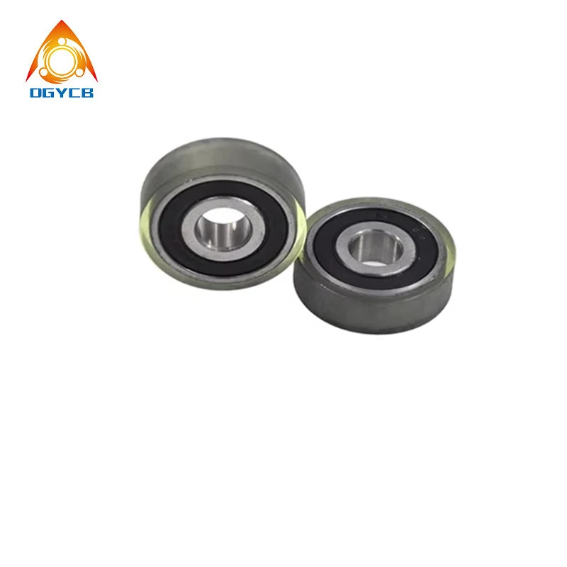 1pcs PU Coated Bearing Roller 15x47x13 Polyurethane Forming Bearing Pulley 15*47*13 Rubber Wheel 47mm