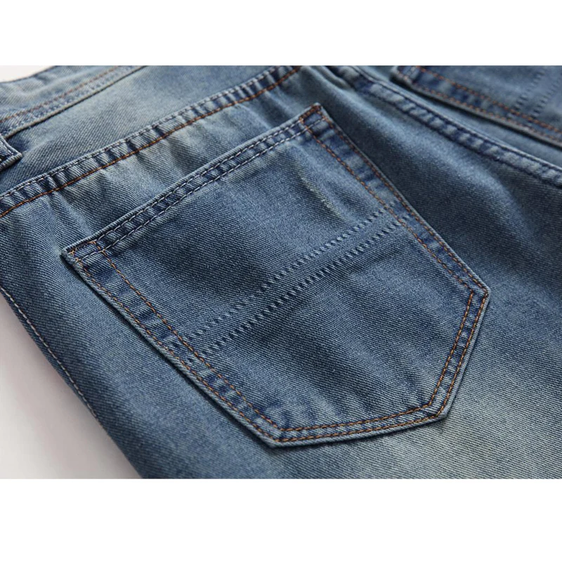 Jeans déchirés de haute qualité pour hommes, pantalons streetwear pour hommes, pantalons en denim décontractés, bouton droit, pantalons FJMale