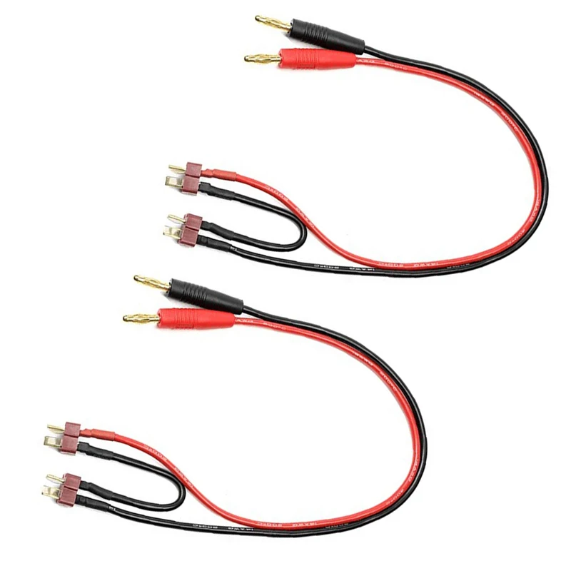 Cable de carga RC de 1/2 piezas, conector macho de 2 Deans, adaptador de serie a enchufe chapado en oro de 4,0mm, Cable de 14AWG, 30cm