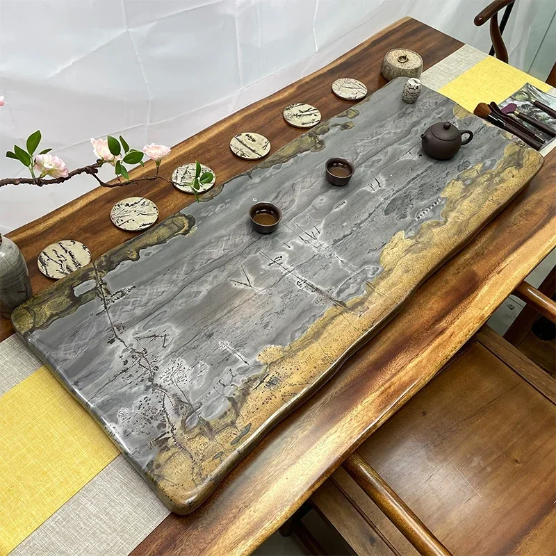 Engrave Chinese Tea Pot Tray Stone Elegant Office Drying Table Trays Modern Restaurant Luxury Home Furniture