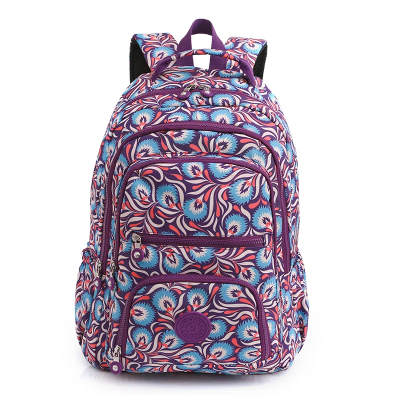 2023 New Multi Pockets College Students Backpacks Colorful Print Oxford Waterproof Travel Bags Large Capacity Laptop Rucksacks