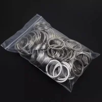 10/20 pièces porte-clés en acier inoxydable poli argent rond ligne plate porte-clés fendu pour la fabrication de bijoux porte-clés bricolage trouver 25-35mm 3