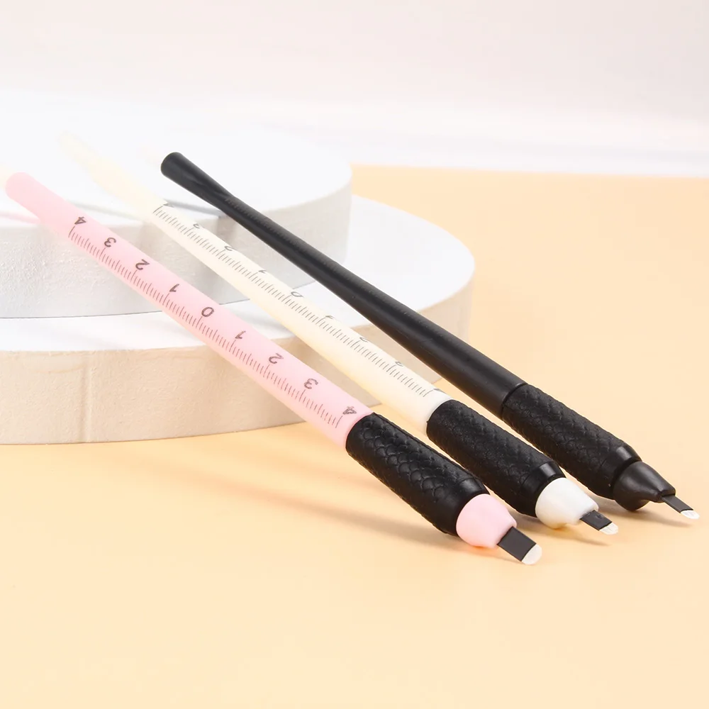 0.15mm 18U Disposable Microblading Pen Semi-Permanent Makeup Eyebrow Tattoo Pen for Brows Hair strokes with ruler