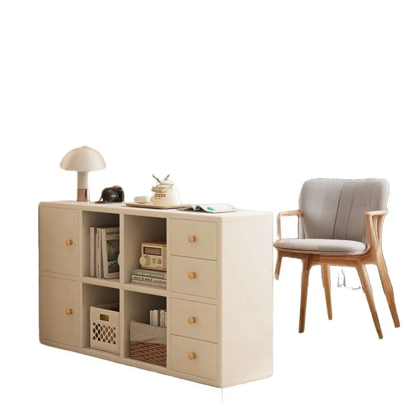 

Household solid wood bookshelf, living room, bedroom integrated floor-to-ceiling bookcase, large capacity wall locker, partition