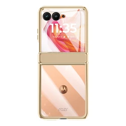 For Motorola Razr 50 Ultra Case Ultra Thin Electroplated Transparent Folding Hinge with Mirror Film Shockproof Cover Accessories