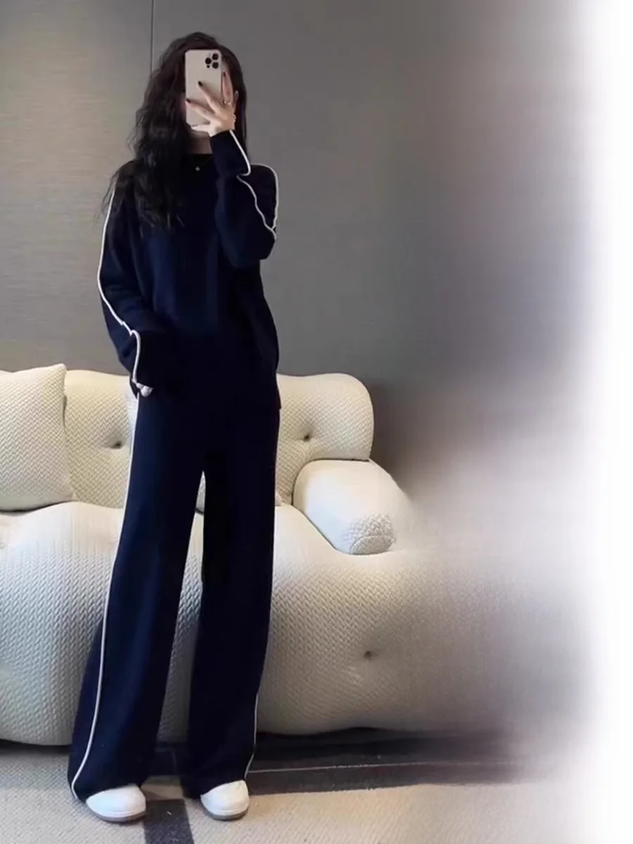 

Fashionable Loose Sportswear Set Women's Spring Autumn Casual Slimming Two-Piece Suit Korean Style Streetwear Sweatshirt