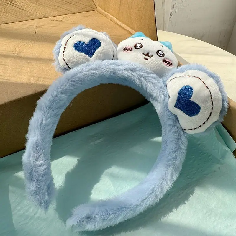 Chiikawa Usagi Hachiware Plush Headband Soft Sponge Face Wash Hair Hoop Cute Kawaii Makeup Bath Skincare Accessory