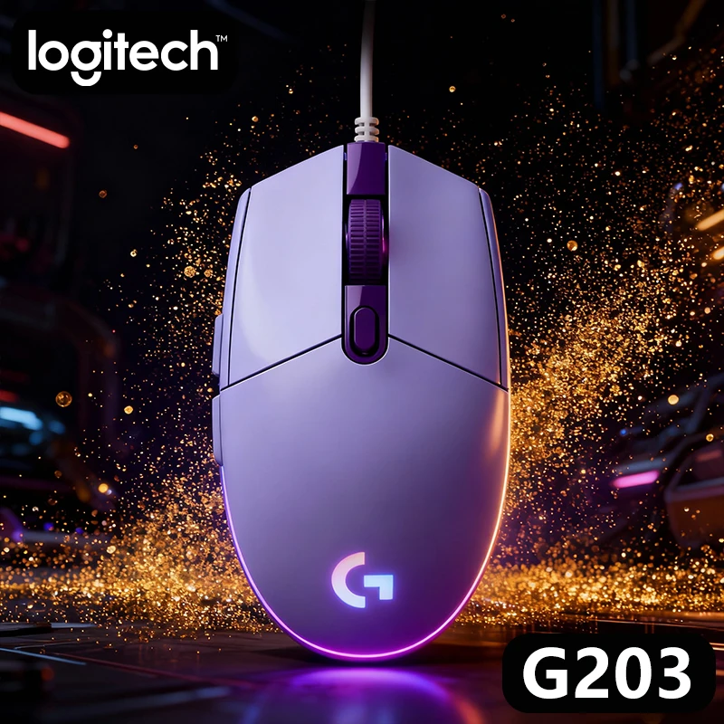 

Logitech G203 Gaming Mouse, Original Ergonomic Optical Mouse, 8000 DPI, 16.8 Million Color LED Backlight, Customizable, 6 Macro