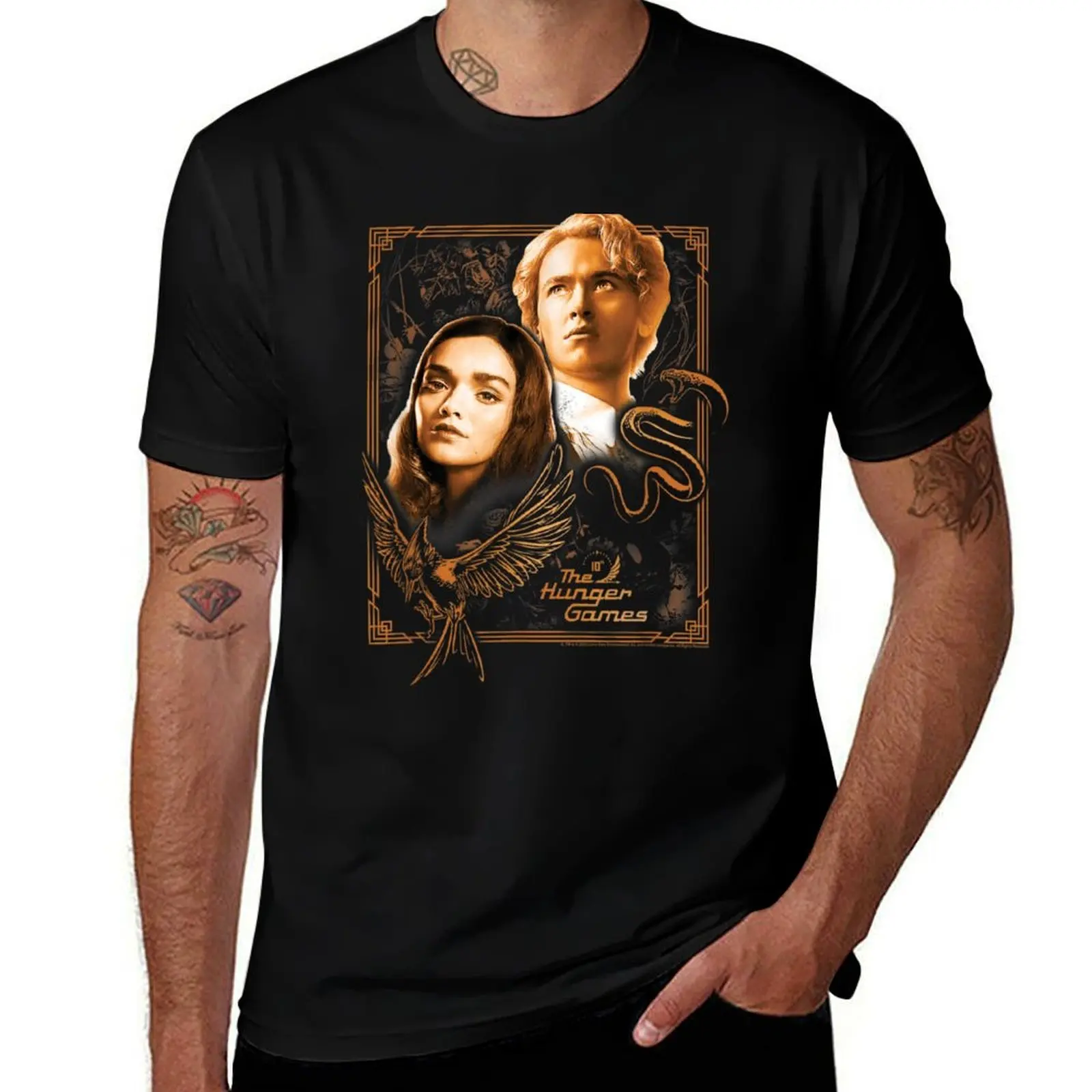 Retro The Ballad of Songbirds and Snakes Framed Lucy Gray & Snow T-Shirt Large Size Breathable Tee T-Shirt