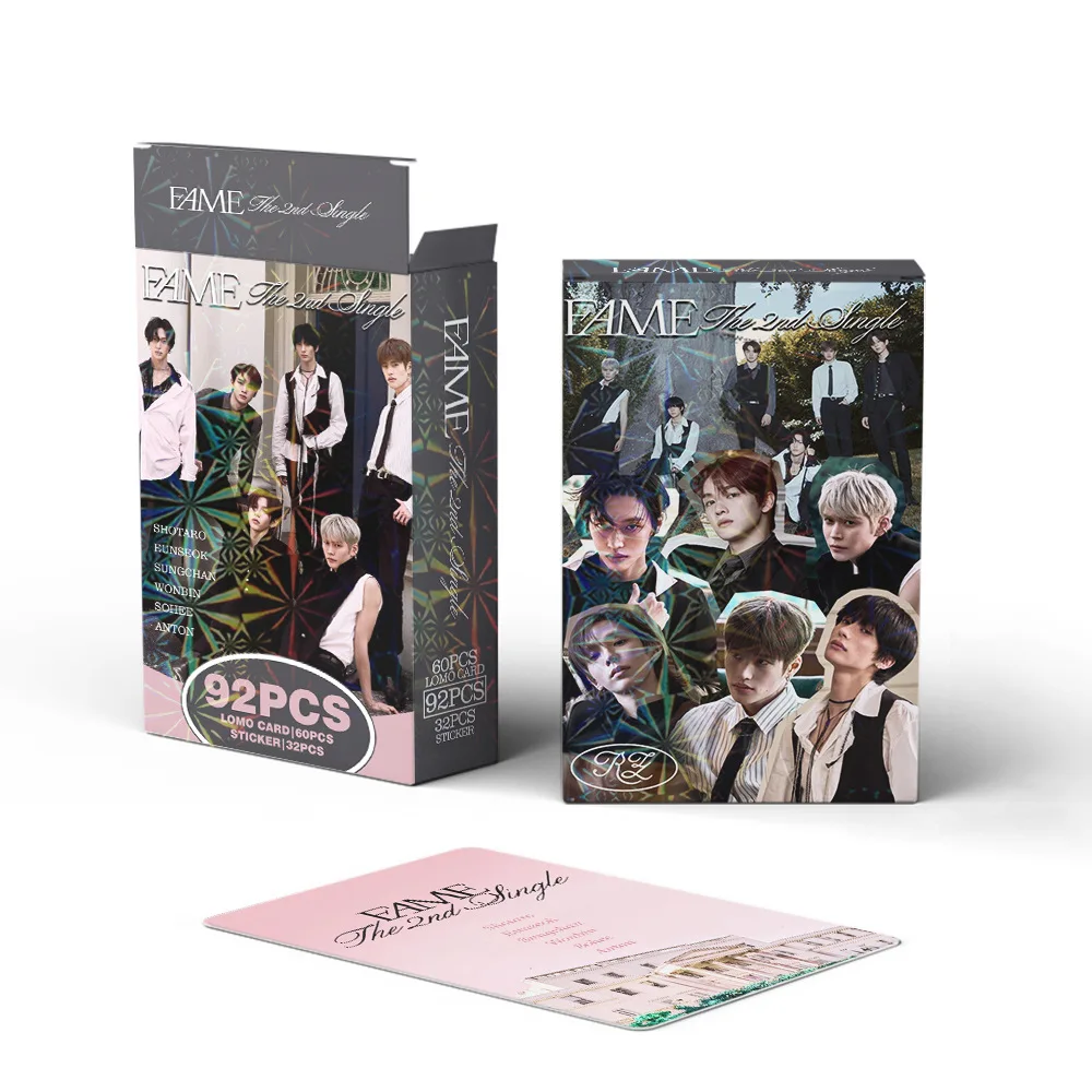 

92 KPOP Photo Cards Boy Group Fame Greeting Card Star Stickers Three-Inch Double-Sided LOMO Cards Collector's Gift