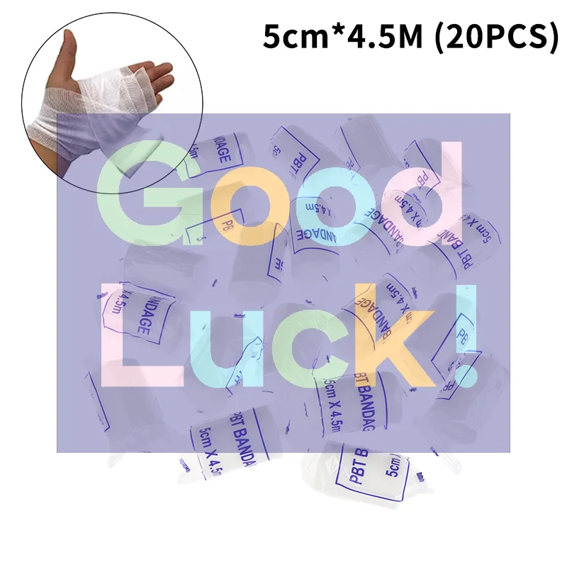 【WA】20 Rolls/lot 5cmx4.5m PBT Elastic Bandage First Aid Kit Gauze Roll Wound Dressing Nursing Emergency Care Bandage