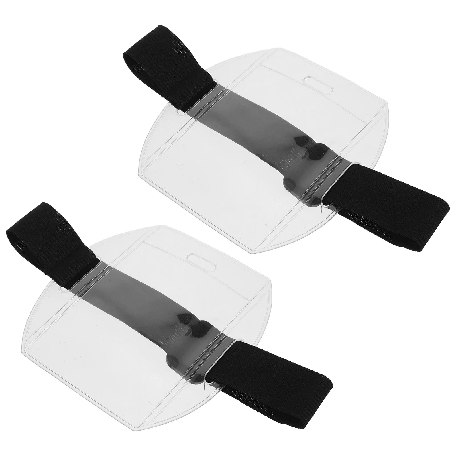 1 زوج قابل للتعديل مرونة الذراع شارة حامل معرف شارة واضح البلاستيك اسم بطاقة تعريف حزام السحابة مكتب لوازم الأعمال #2