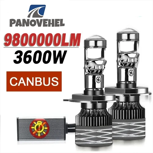 Mini Lente PANOVEHEL 3600W 9800000LM H7 H4 Canbus, Faro Delantero para Automóvil, H11 H8 9005 9006 HB3 HB4 LED 6000K, Bombilla de Proyector para Auto y Motocicleta