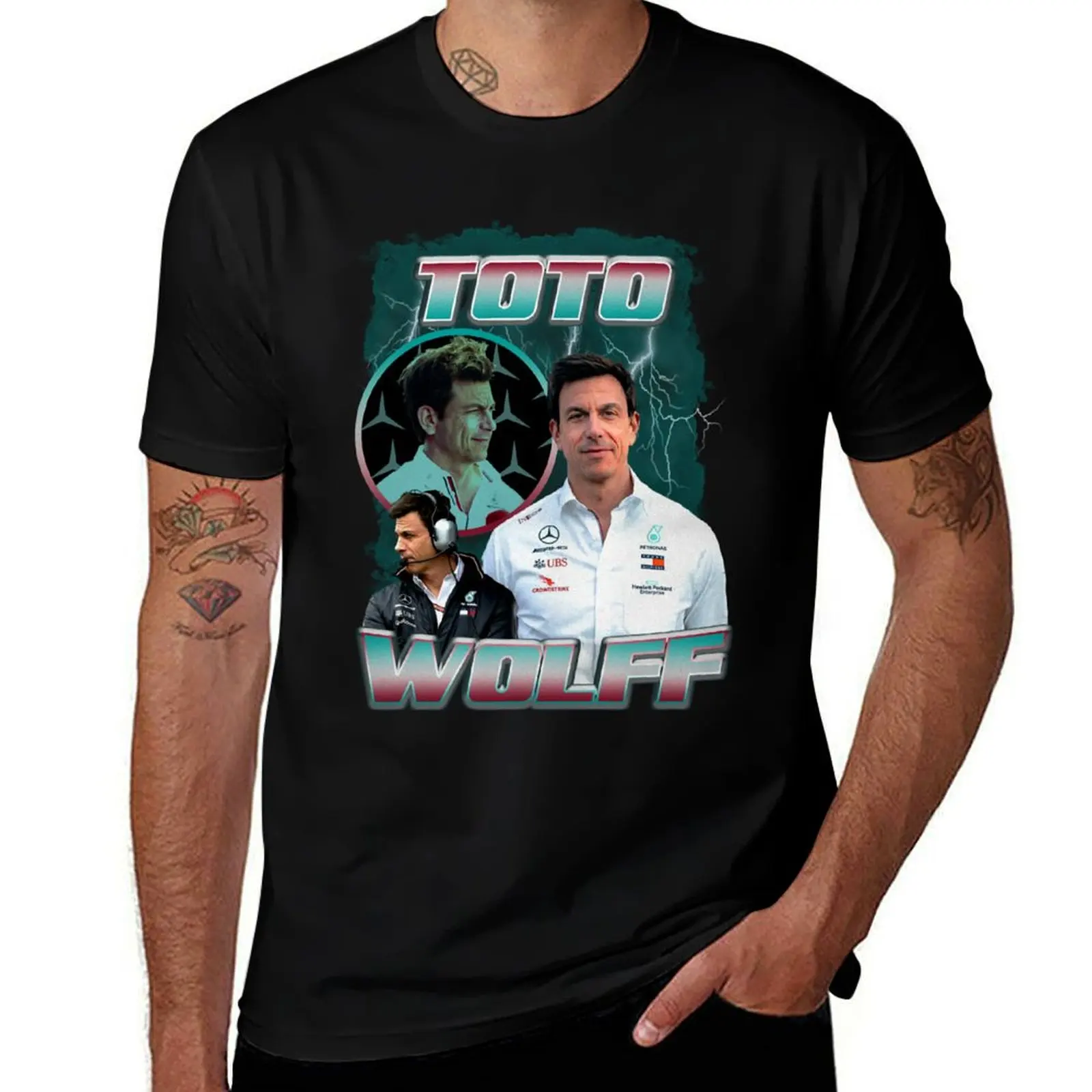 

Toto Wolff 80 Vintage Bootleg T-Shirt essential t shirt T-shirts oversize valentines clothes black t shirts for men