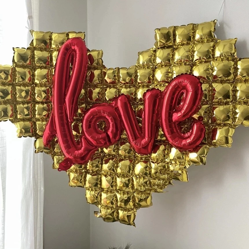 Heart Shaped background wall Balloons Large Love Aluminum foil Balloons Wedding Decor Birthday Party Supplies Mother's Day Gifts