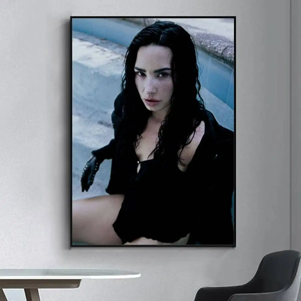D-Demi Singer Lovato Poster Fancy Wall Sticker for Living room bar retro decorative painting room