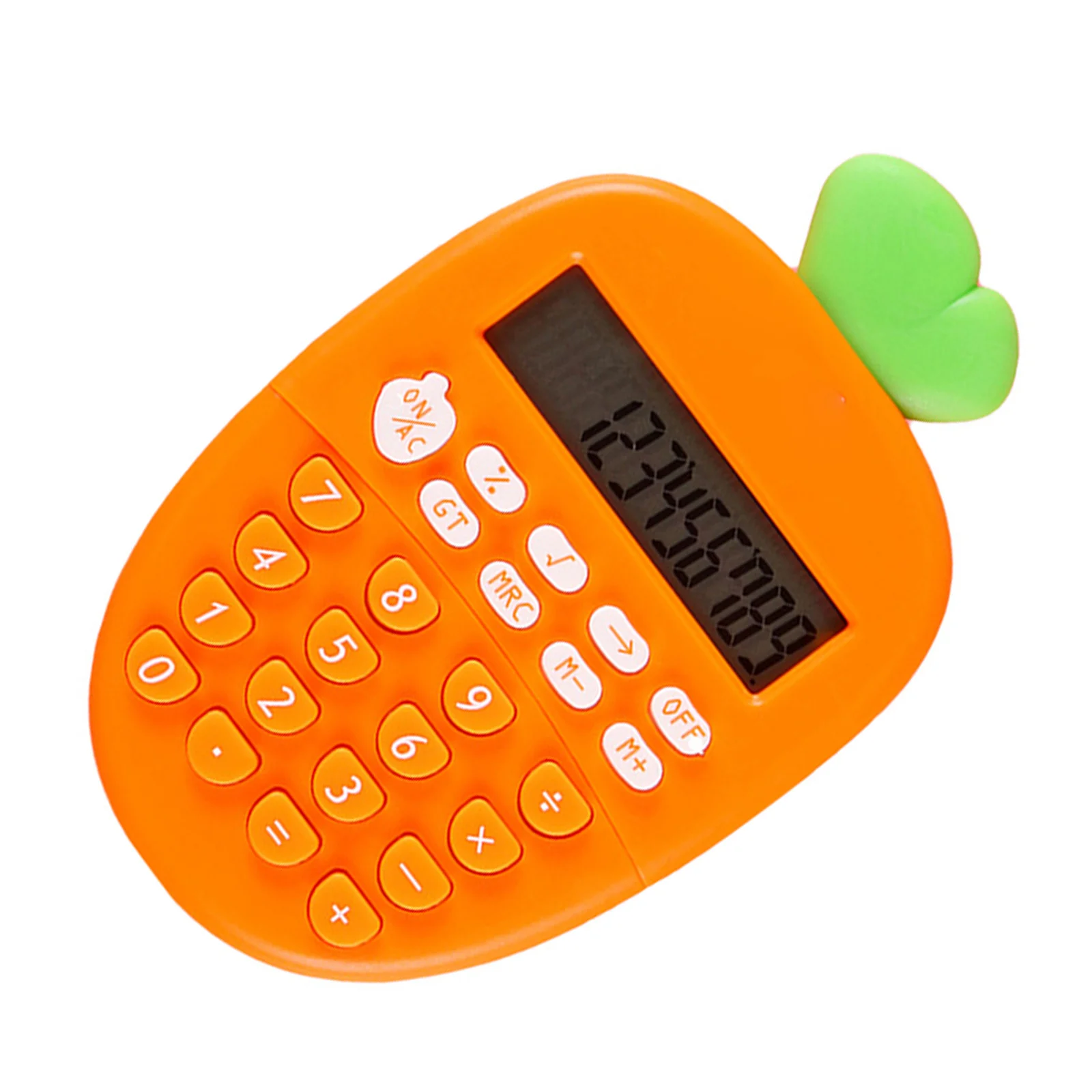Calculadora electrónica con forma de zanahoria, portátil, 12, pequeña, ligera, para oficina, escuela, hogar, calculadora naranja
