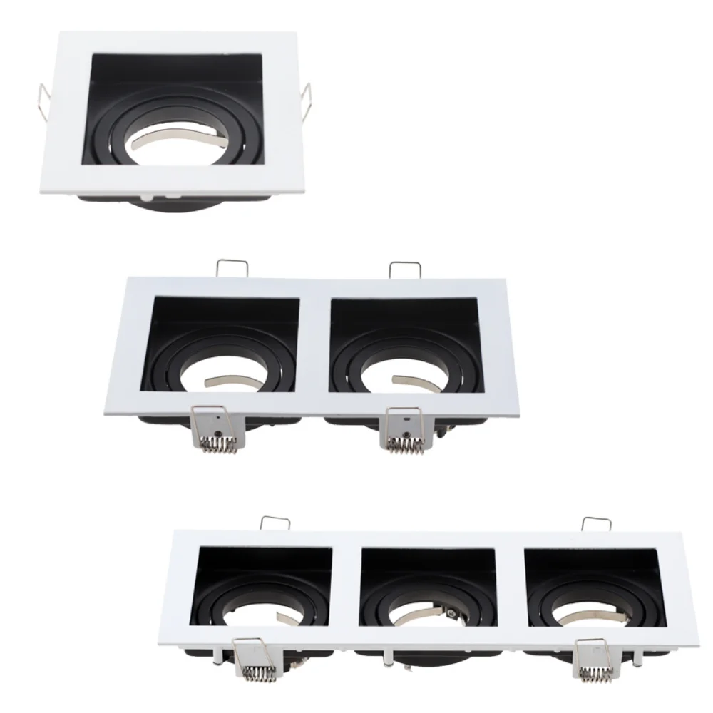 Incorporado Grelha Downlight Suporte, Estudo Lamp Holder, Quarto Corredor, Loja de Roupa, Sala, 1, 2, 3 Cabeça