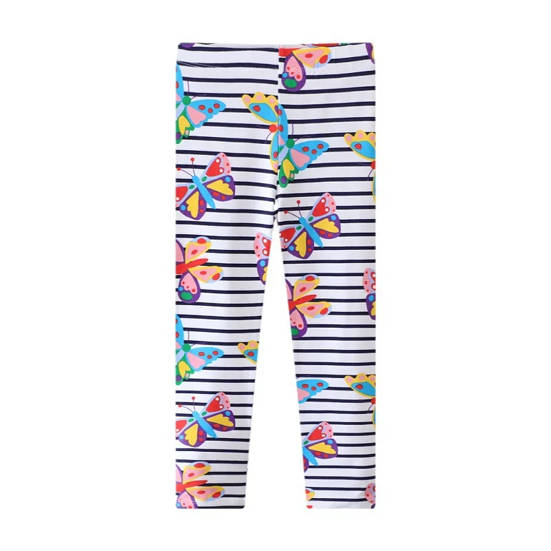 Little maven Fashion Baby Girls Leggings Butterfly Autumn Cotton Korean Children Clothes Casual Striped Pants for Kids