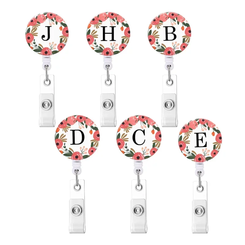 

2025 Новый дизайн, 1 шт., выдвижной бейдж с буквами, катушка для значка медсестры, именная бирка, зажим для удостоверения личности, держатель бейджа, ремешок для ключей