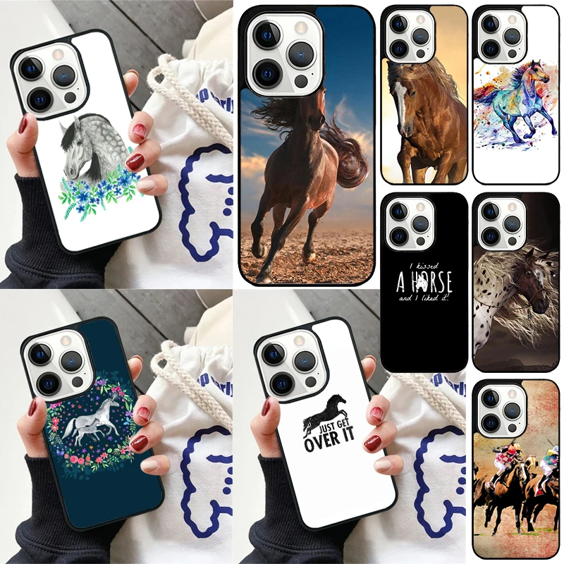 Horse Pony Pattern Cover For iPhone 16 13 14 15 Pro Max 12 Mini 11 15 Pro Max 6 7 8 Plus Max SE 2020 Phone Case