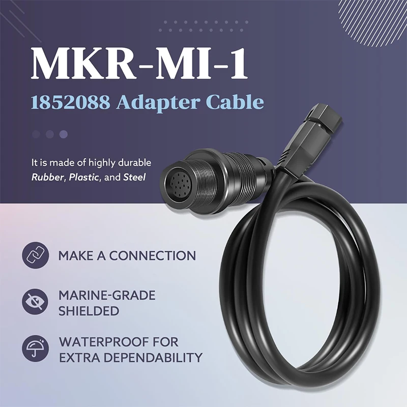 1852088 MKR-MI-1 Adapter Cable, Replace for HB Helix Built-in MEGA Down Imaging, fit for Humminbird Helix 8,9,10,12 Fish Finders