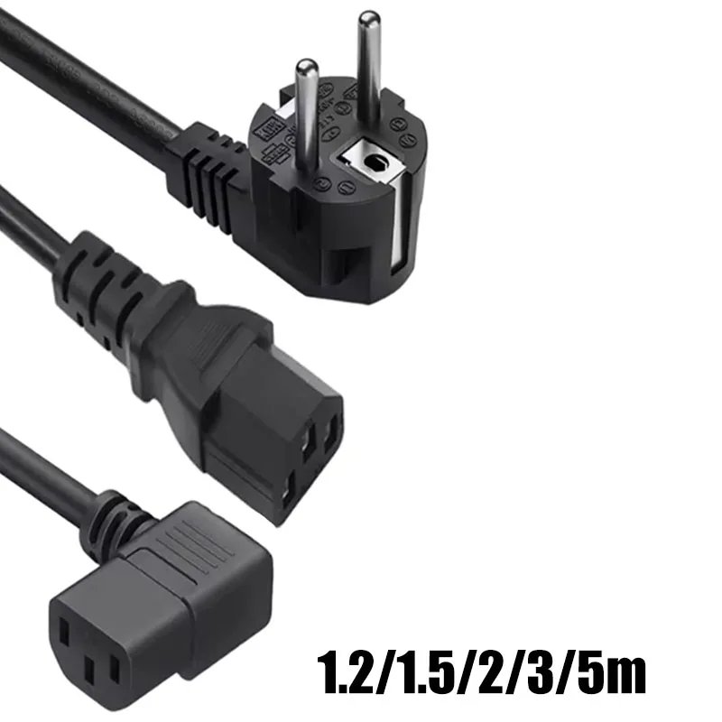 EU Plug Power Extension Cord 1.2/1.5/1.8/3/5m IEC320 C13 Euro Plug Power Supply Cable For HP Dell Laptop Projector Printer