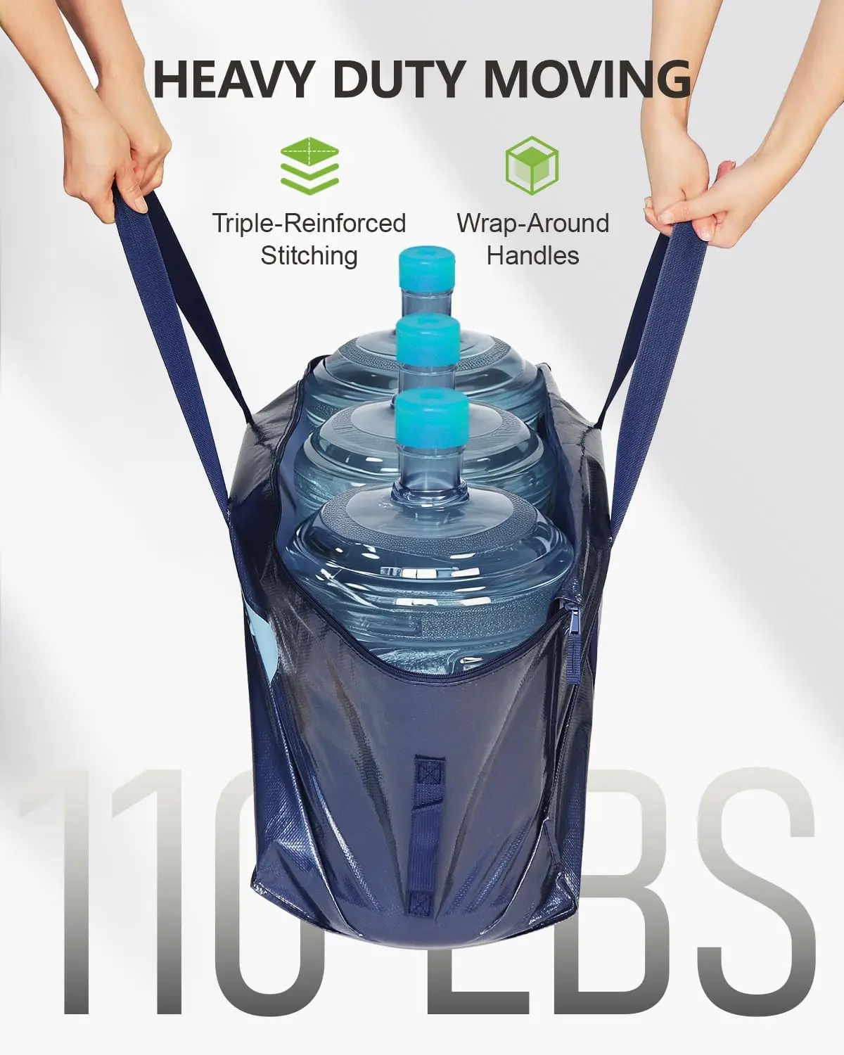 8 Pack Extra Large Heavy-Duty Moving Bags, Premium Blue Storage Bags with Durable Zippers & Reinforced Handles, for Clothes, Bedding & Dorm Essentials