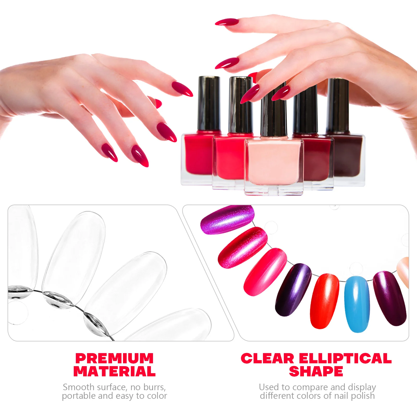 Roue de pratique des ongles transparente, présentoir de pointes de Nail Art en acrylique de qualité supérieure pour bricolage, utilisation en Salon, outil de conception de faux ongles