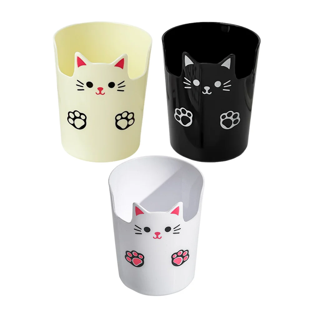 

3Pcs Cute Cat Pencil Holder Large Capacity Desk Organizer Portable Pen Cup for Office School Study Makeup Brush Storage