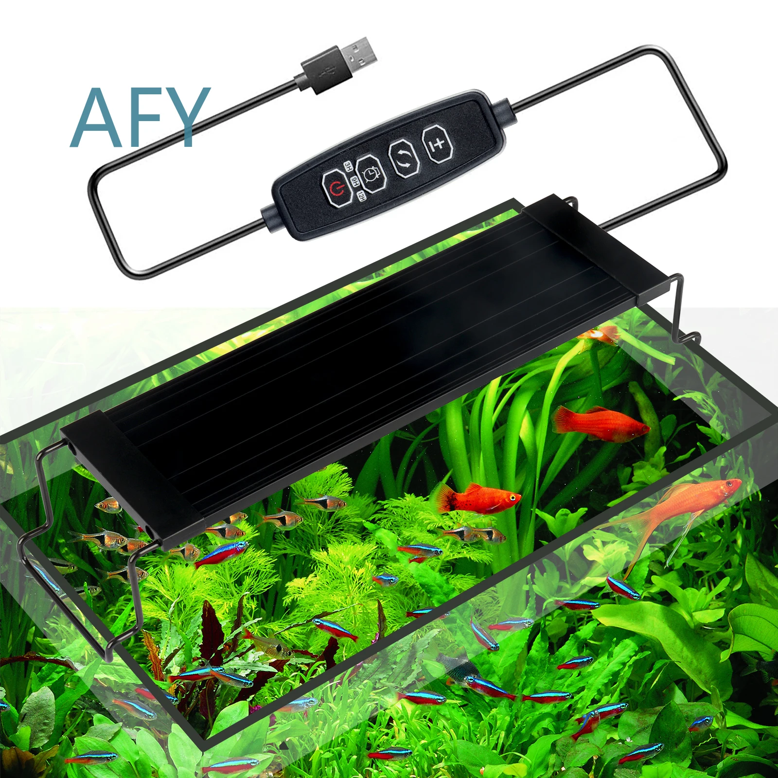 Remote Control LED Aquarium Light for Full Spectrum Fish Tank Lighting for Freshwater Saltwater Aquariums LED Grow Light for