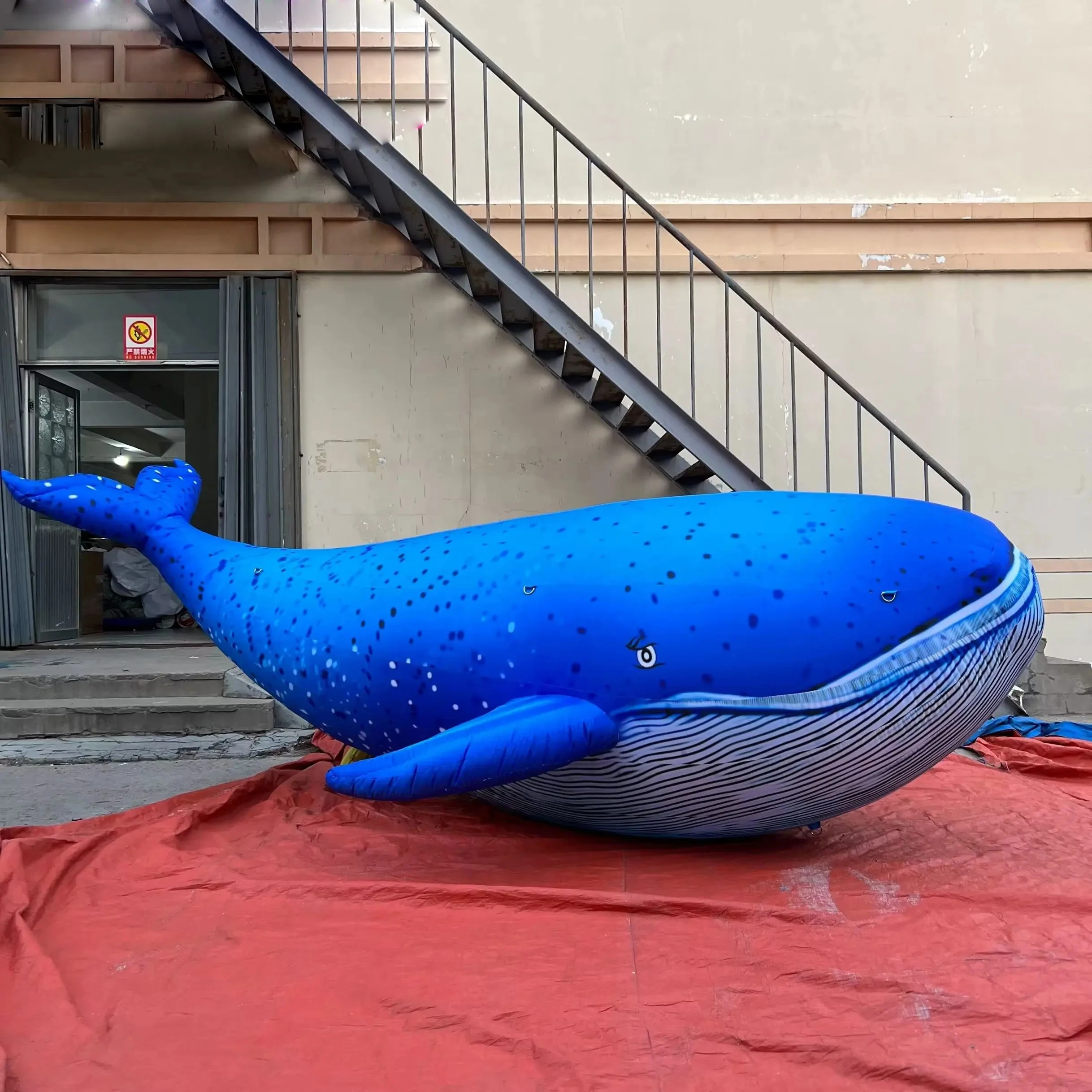 

Newest Design 4m/13ft Long Giant Ocean Animal Model Inflatable Blue Whale, Whale inflatable for events decoration