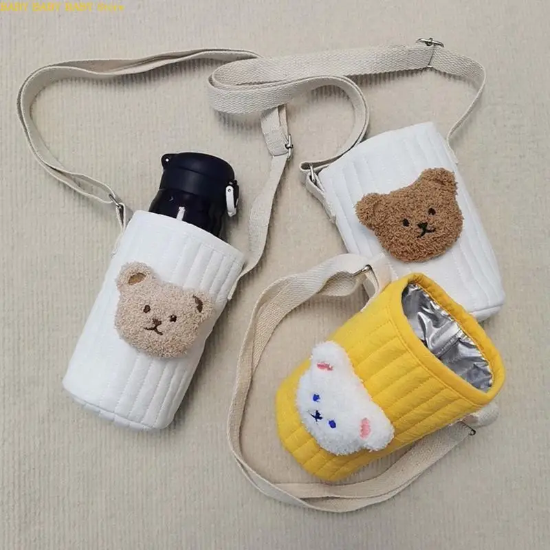 

Q81A Reusable Bear Baby Warm Bottle Bag Feeding Bottle Cover Shoulder Bag Crossbody Cup Holder Cover