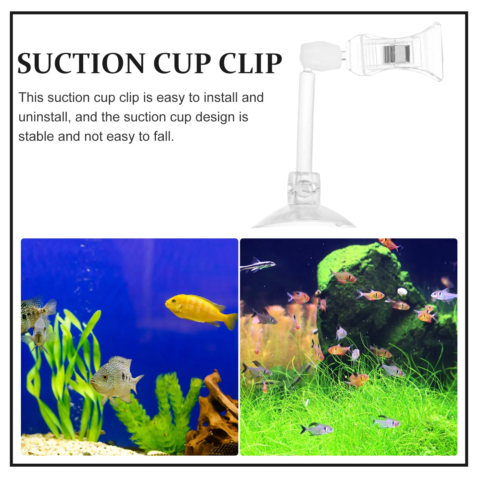 

6pcs Fish Tank Suction Cup Clamp Veggie Feeding Tool Aquarium Fodder Clips Easy Install Stable Suction Long Fish