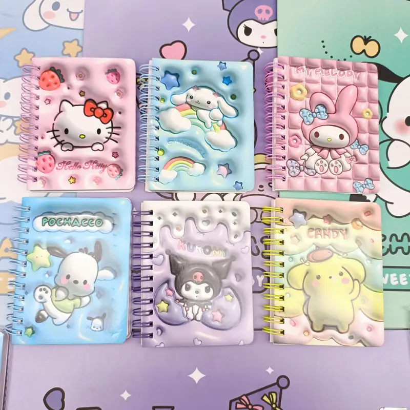 

Sanrio Cinnamoroll Kuromi Моя Мелодия Hello Kitty милый офисный Блокнот Книга мультфильм аниме катушка книга подарок для друга