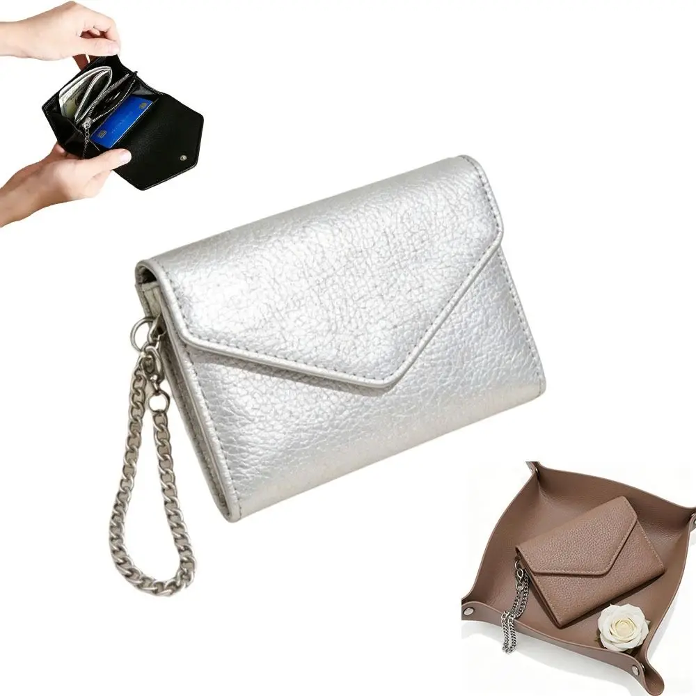 Luxury Short Women Wallets Hasp PU Leather Small Wallet Clutch Folding Chain Wallet