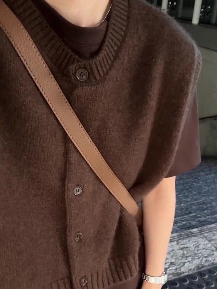 

New thickened 100% pure wool cardigan women round-neck sleeveless sweater knitted vest waistcoat waistcoat autumn and winter