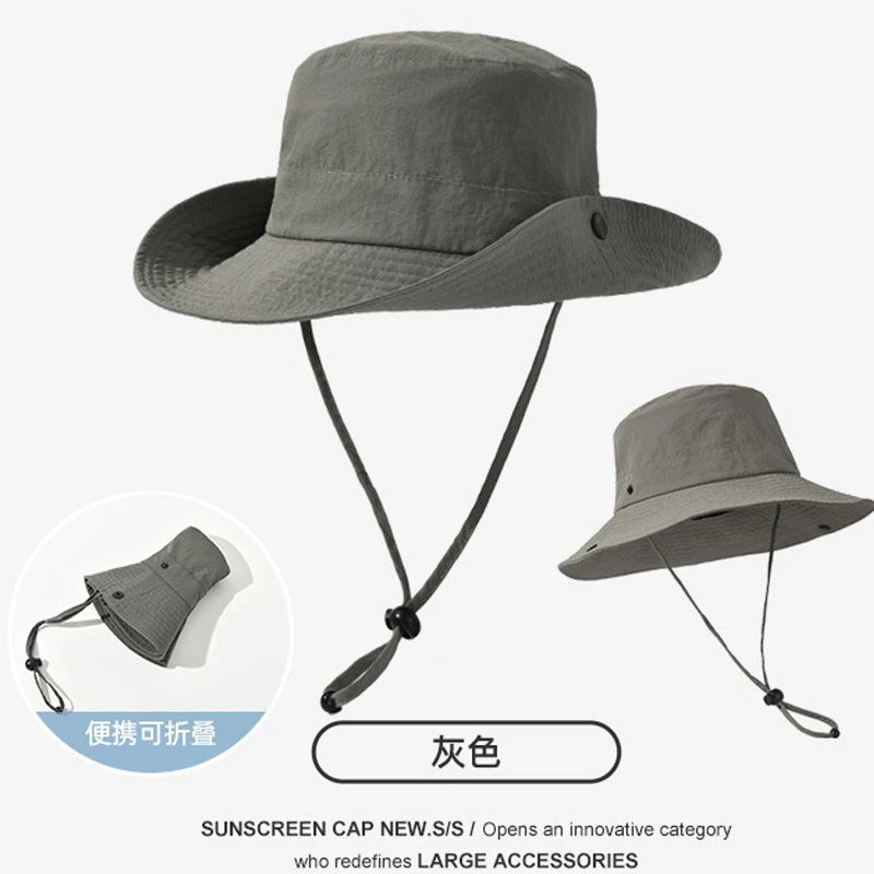 XL Men Women Outdoor Bucket Hat Quick Dry Packable Boonie Hat Hiking UV Protection UPF50 Cowboy Sun Hat