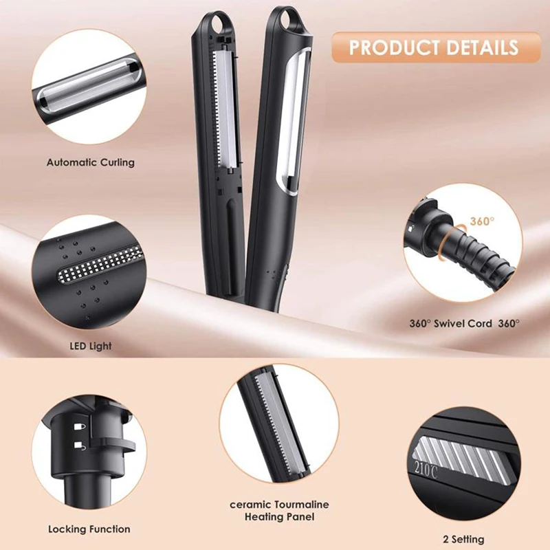 مكواة تجعيد الذرة الأوتوماتيكية ، لا تؤذي الشعر ، تجعيد الذرة ، الحجم ، الموجة الكهربائية ، جبيرة بيرم