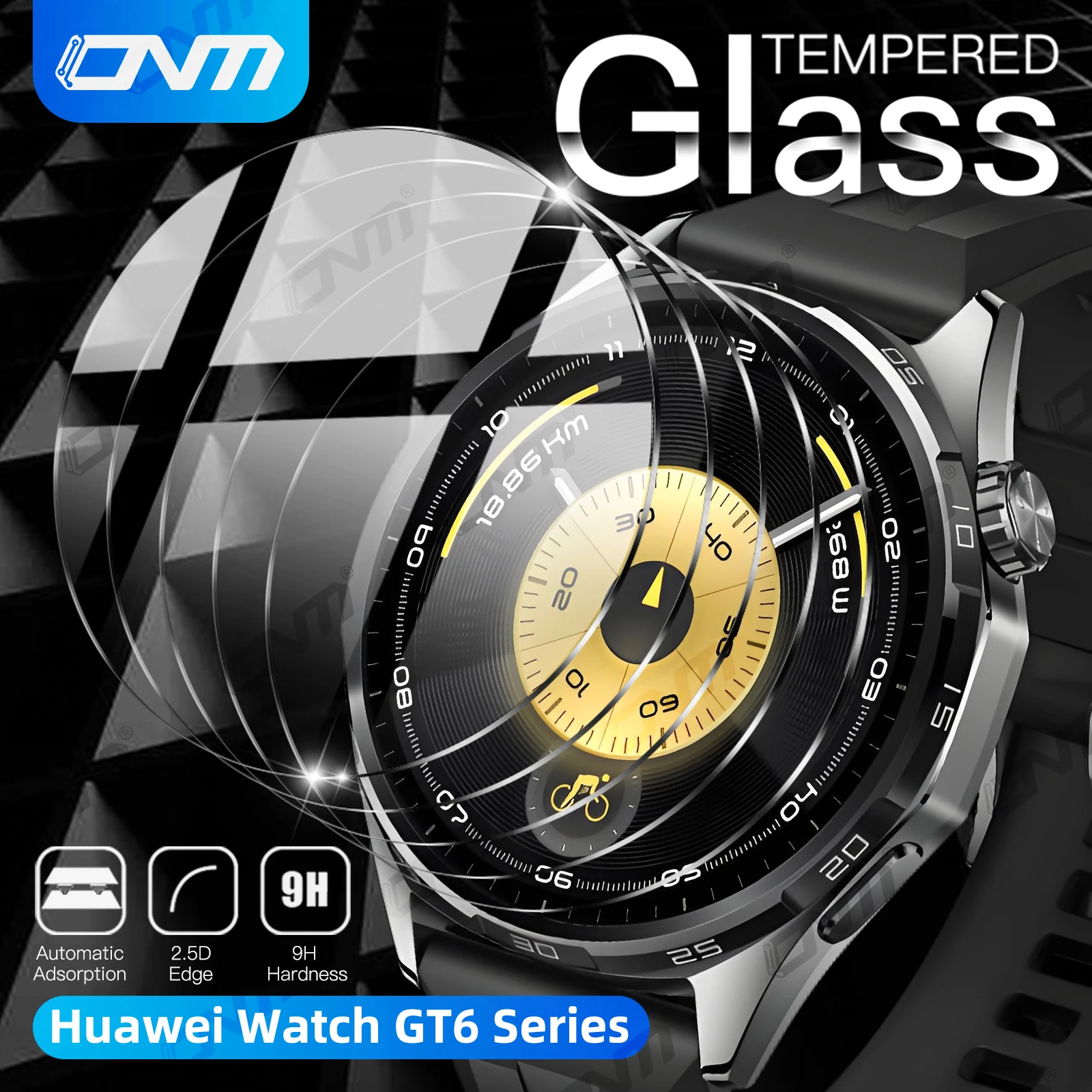 Tempered Glass Screen Protector for Huawei Watch GT6 41mm 46mm & GT6 PRO 46mm, 9H Hardness Anti-Scratch Bubble-Free HD Film