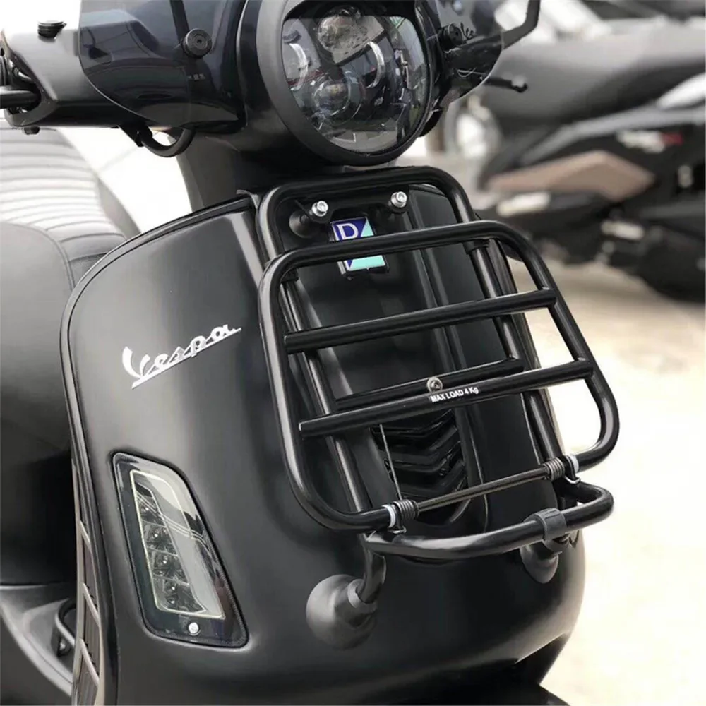 stainless steel Black electroplating Front Luggage Rack For Vespa GTV 300 GTS300 Super ABS  Scooter Primavera Sprint 150 2014-18