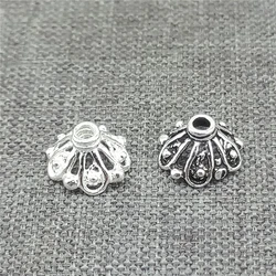 8 Pieces of 925 Sterling Silver Floral Bead Caps Spacer for Bracelet Necklace 8mm