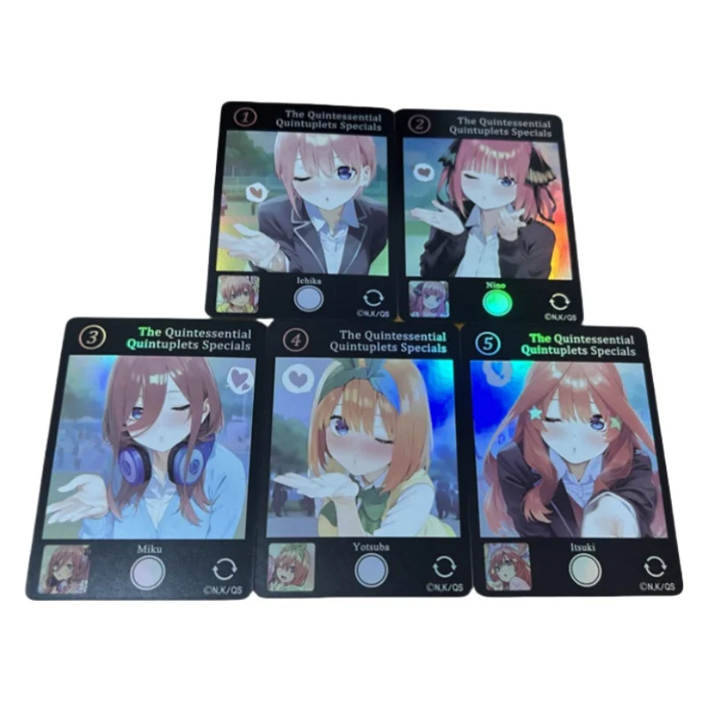 5Pcs/set The Quintessential Quintuplets Acg Girls Card Selfie Series Color Flash Anime Game Characters Collection Card