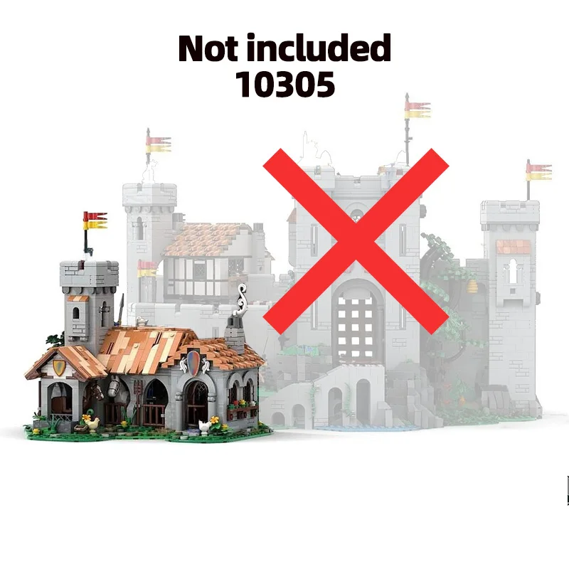 

Classic shapes of medieval castle building blocks are suitable building block scenes with the theme of medieval life for 10305