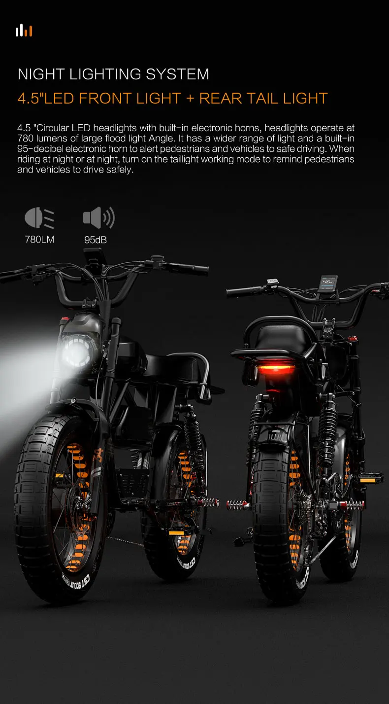 LANKELEISI X-Black Knight 20×4.0 Fat Tire Elektrofahrrad 2000W 48V45Ah 48km/h 280km Reichweite Erwachsenen E-Bike