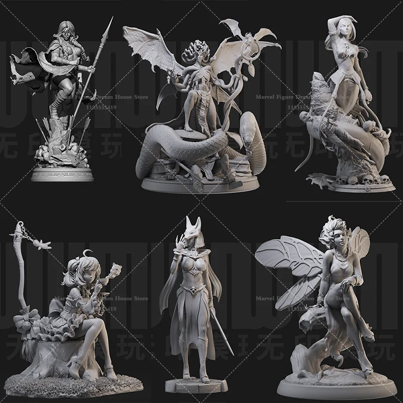 1/24 1/18 Scale DIY Self-assembled GK 3D Resin Un-panited Doll White Model Greek Mythology Strong Immortal Gorgons Medusa