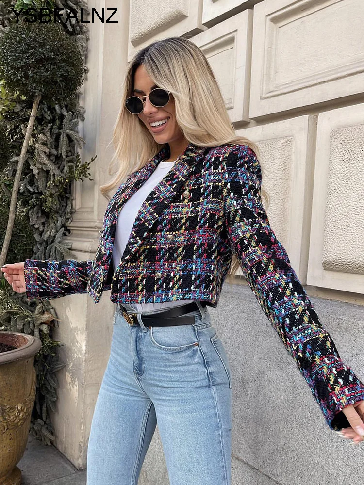 2024 Tweed Blazers Suit Outerwear Spring Coats Long Sleeve Tops Fashion Jackets Tailored Women Coat Multicolor Cropped Clothing